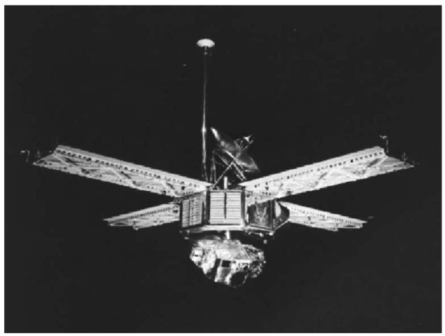  Mariner 6 and 7 were designed to fly over the equator and southern hemisphere of the planet Mars. They were solar powered and capable of continuous telemetry transmission. Each spacecraft weighed 910 pounds (413 kilograms) and measured 11 feet (3.35 meters) from the scan platform to the top of the low-gain antenna. The width across the solar panels was 19 feet (5.8 meters). The eight-sided body of the spacecraft carried seven electronic compartments. A small rocket engine, used for trajectory corrections, protruded through one of the sides. The planetary experiments aboard the spacecraft were two television cameras, an infrared radiometer, and infrared spectrometer and as ultraviolet spectrometer. This figure is available in full color at http:// www.mrw.interscience.wiley.com/esst.