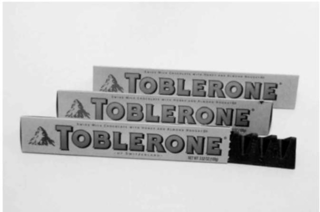 Toblerone bars. 