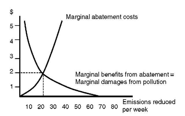 Marginal benefits and marginal cost of abatement. 