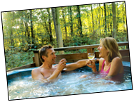 Relax in the Stunning Private Hot Tub with the Log Cabin