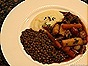 Braised Root Vegetables with Turnip Puree, Lentils & Red Wine Sauce