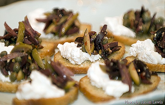 Crostini with Goat Cheese & Olive Confit