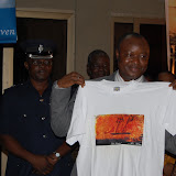  &ndash; The Vice President of Sierra Leone receiving Tee-Shirt at Amistad Ship Ceremony in Freetown. © 2007 Nazareth House Apostolate; all rights reserved