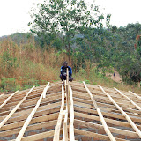  &ndash; February 11, 2008. Roof in progress, Nazareth House School, Kabala. James on roof....© 2008 NHA photos