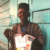  &ndash; Pa Barrie with supplies received from Nazareth House distributed thru S.t Laurence House in Freetown. (James Mansaray, photographer)
