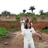  &ndash; Vicki Hicks at Kabala School sight, Fr. Seraphim in background -- Sept 2007.......© 2007 NHA photos