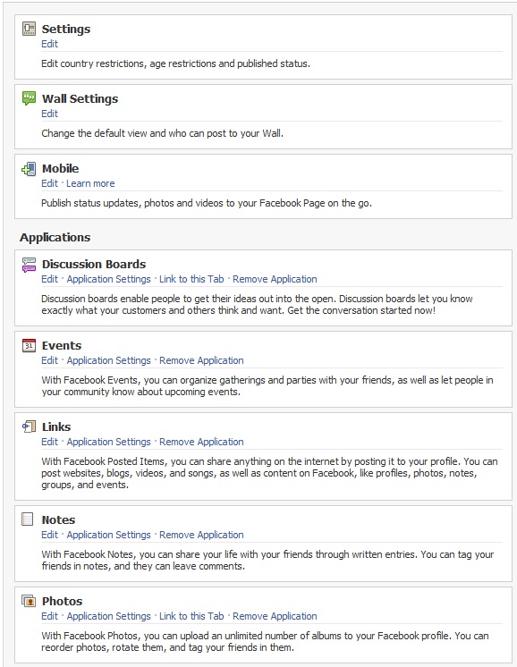 Fan Page Settings