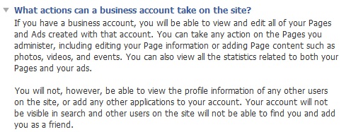 Limits of Facebook Business Accounts