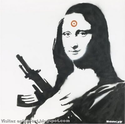 [Banksy, Mona Lisa avec une AK 47 - 2000 - peinture aérosol au pochoir.[4].jpg]