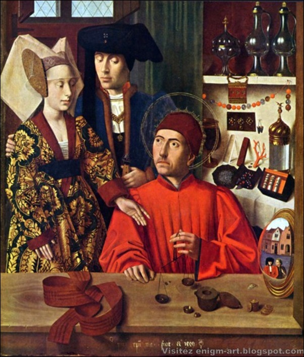 Petrus Christus, Saint Éloi et les fiancés, 1449 Petrus Christus, Saint Éloi et les fiancés, 1449
