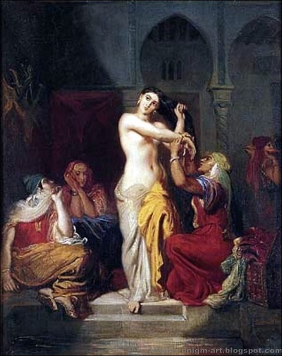 Théodore Chassériau, Femme sortant du bain dans le Serail,1849 Théodore Chassériau, Femme sortant du bain dans le Serail,1849