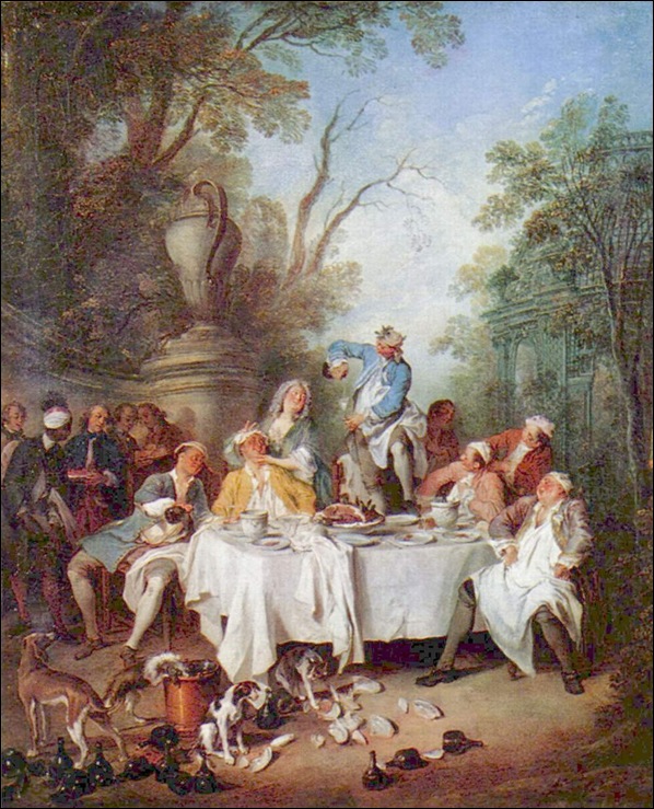 Nicolas Lancret, Le déjeuner de jambon, 1735 Nicolas Lancret, Le déjeuner de jambon, 1735