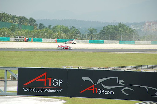 One car skid to the sand pit