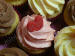 vanilla cupcake with strawberry butter cream frosting