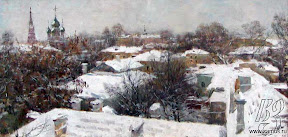 Борисов Валентин Иванович Москворецкие крыши, холст, масло, 1990 г.