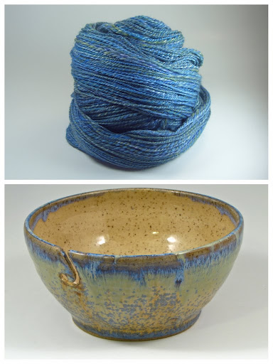 For the Knitter... Yarn Bowl and Handspun Collab- Rising Sun Earthworks & CCFibers