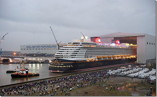 DISNEY DREAM CRUISE SHIP MAKES FIRST PUBLIC APPEARANCE IN SHIPYA