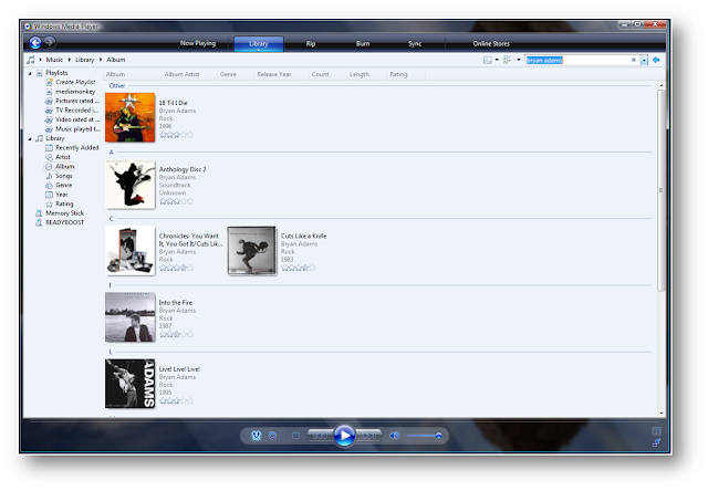 Windows Media Player 12 Screenshoots