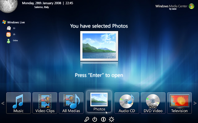 New Windows Media Center Screenshoots