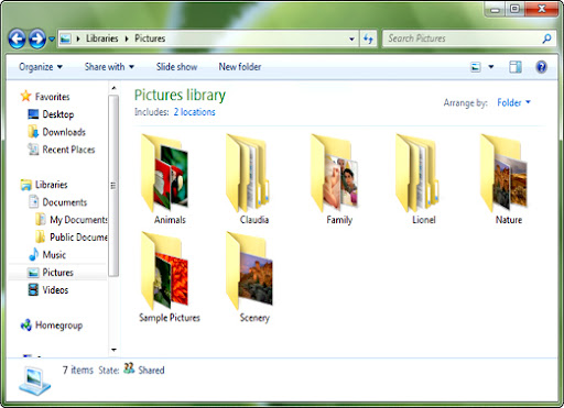 Win7 Pictures Library