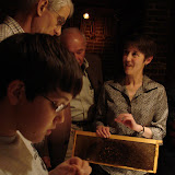 Dr. Fahrbach shows some hands-on items after the talk.