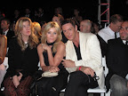 Los Angeles, CA - April 4, 2009 - UK star, Michelle Collins sits front row next to celebrity journalist Sean Borg and America's Next Top Model Judge (and Elle Fashion Editor) Nole Marin at the Julia Clancey F/W 2009 "All That Glitters"