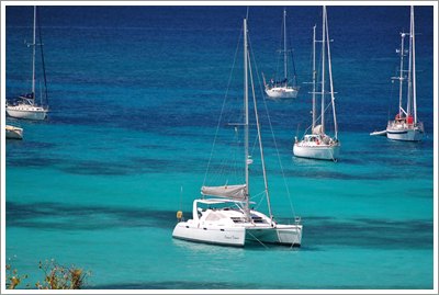 Oceans Dream anchored in Admiralty Bay