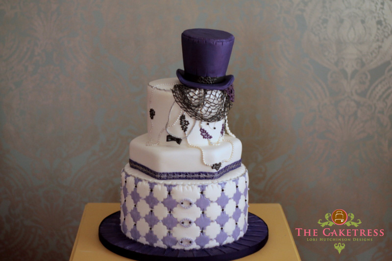  lush shades of dark purple Toronto wedding cake Hart House Wedding