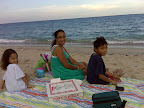 Family fun time. Dinner at the beach.