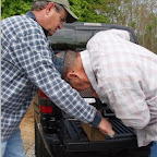 Owen & George prepare steel for back of sign