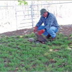 George tries to determine if stone is a marker.