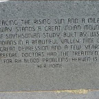 Click to Expand Facing the rising sun and a mile away stands a great Indian mound of Smithsonian study built by wise Indians in a beautiful valley. Time of great depression and a few years before doctors had the treatment for rh blood problems. Heaven is her home.