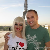 Sahra and Christian at the Eiffel Tower