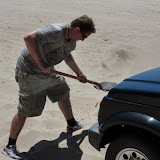Erste Fahrversuche im Sand