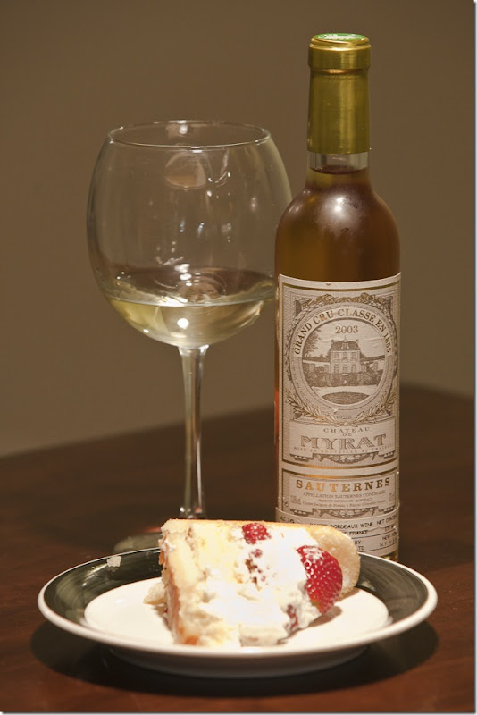 Twinkie Cake with 2003 Chateau de Myrat