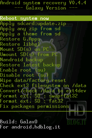 recovery Recovery screen