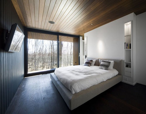 modern bedroom on mountain house design