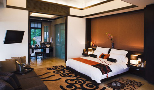 bedroom decorating design in private villa