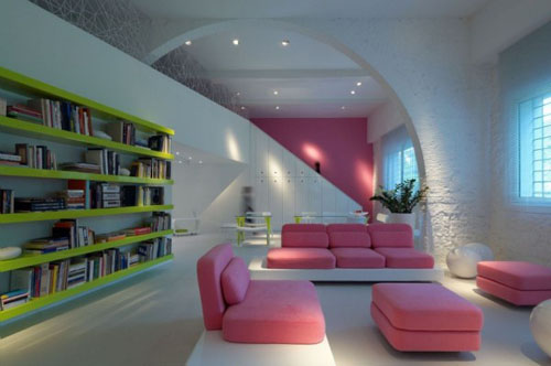 modern library interior design photo