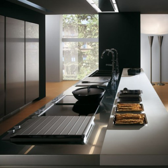 modern stainless steel kitchen cabinet design