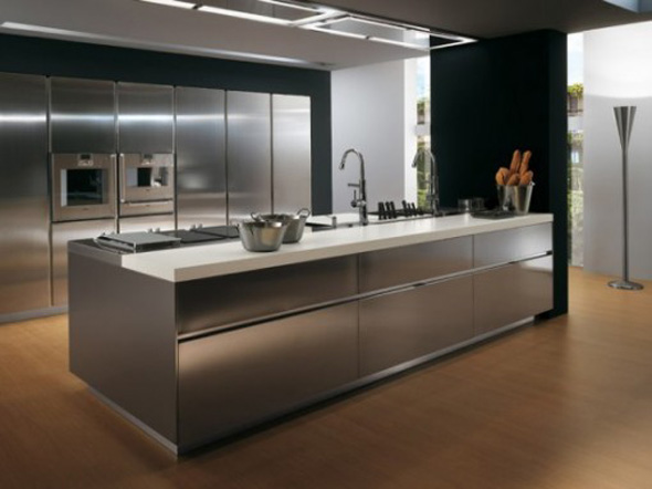 minimalist stainless steel kitchen design