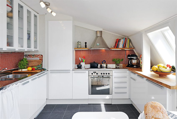 modern minimalist white kitchen apartment