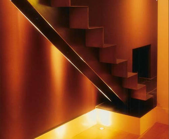 modern staircase design with lighting