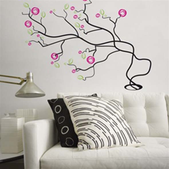 flower and tree wall decal design