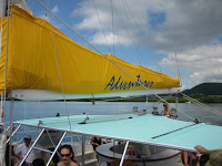 The charter catamaran Adventurer took us on a windless but gorgeous trip to St John where we snorkled 'Honeymoon Bay'