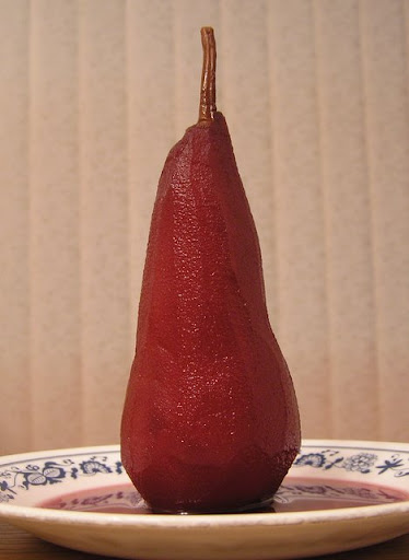 Pear in red wine