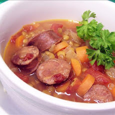 One Pot Spicy Sausage and Lentils