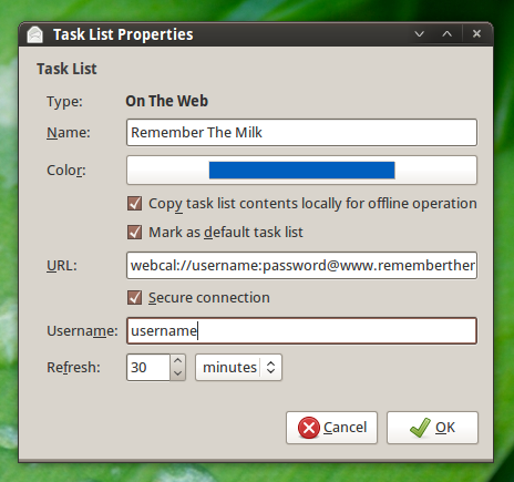 New Task List Settings