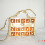 Gold Squares Purse     8" x 6"