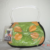 Green/Yellow Polka Dot purse 10" x 7" Quantity=3 # 140